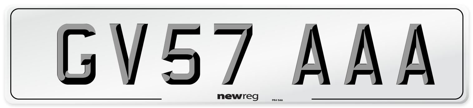 GV57 AAA Number Plate from New Reg